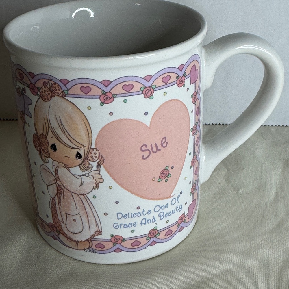 Precious‎ Moments Enesco 1991 Sue Name Mug Vintage Personalized Coffee Cup Gift